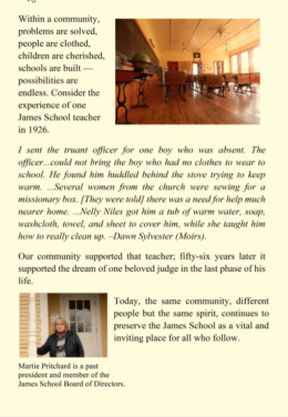 James School, Field Trip to a One-Room Schoolhouse